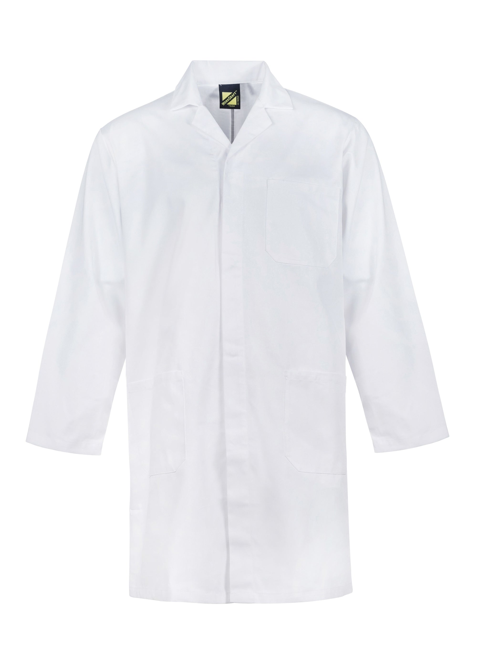WorkCraft Mens White Dustcoat with Pockets ls 220g 2xl
