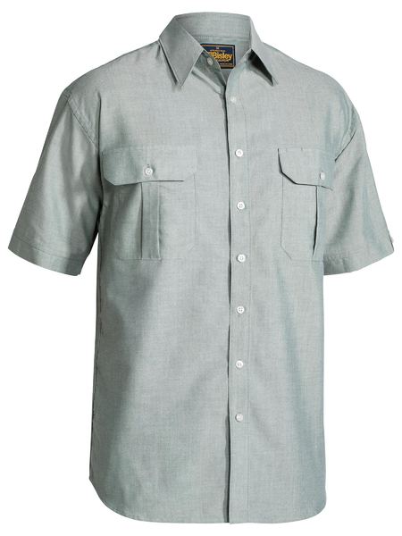 Shirt Bisley Oxford SS Poly/Cotton 135g Blue 3XL