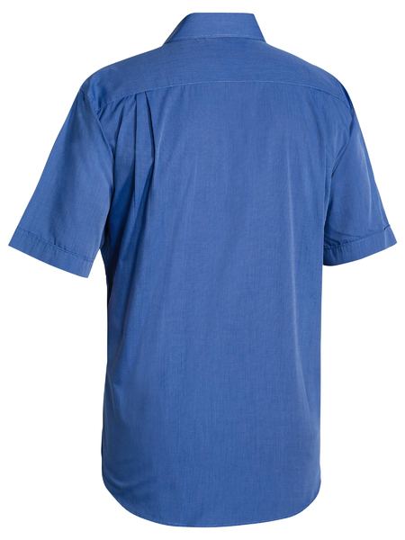 Shirt Bisley Metro SS Poly/Cotton 100g Blue XL