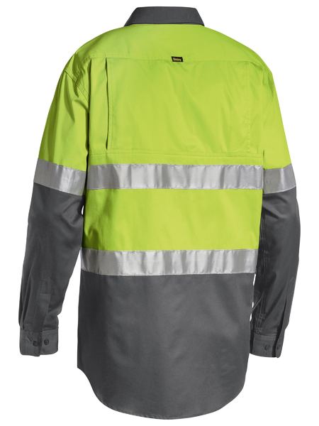 Shirt Bisley Hi Vis Taped Vented Drill 155g Lime/Charcoal 3XL