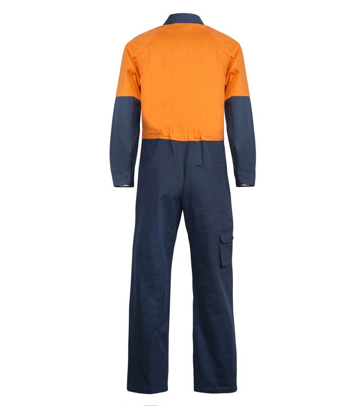 WorkCraft Mens Orange/Navy Poly/Cotton Coveralls 220g 77R