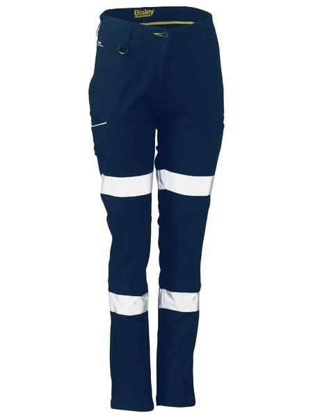 Pants Bisley Womens BM-Taped Stretch Mid Rise Drill 280g Navy 6