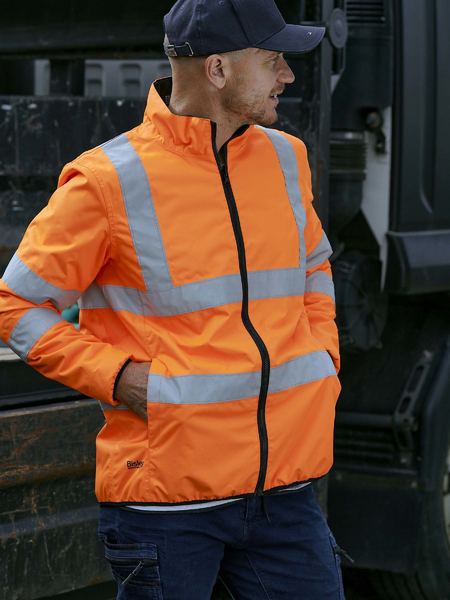 Jacket Bisley Hi Vis BM-Taped Puffer Reversible Orange 2XL