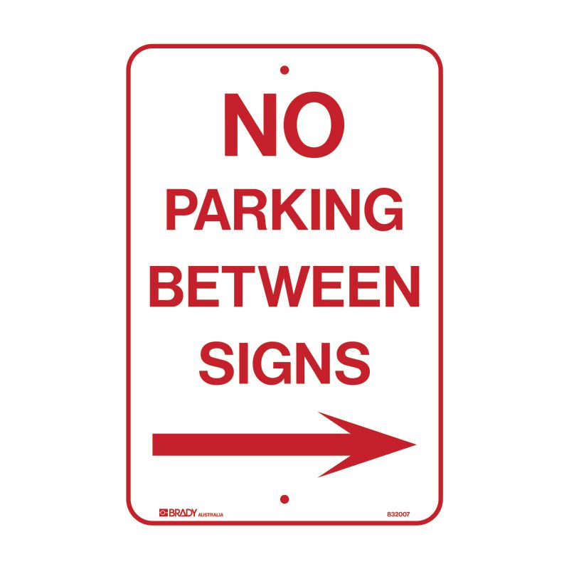 Sign (Traffic) No Parking Between Signs ---> M 300x450
