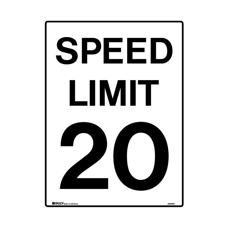 Sign (Traffic) Speed Limit 20 M 450x600