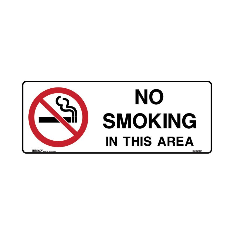 Sign (Prohibition) No Smoking In This Area ss 90x125 5pk