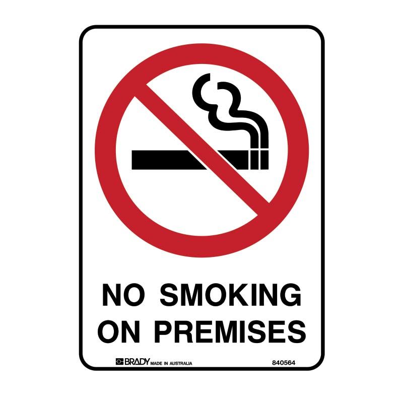 Sign (Prohibition) No Smoking On Premises M 225x300