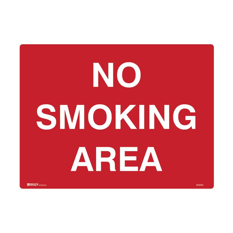 Sign (Prohibition) No Smoking Area (Red) M 600x450