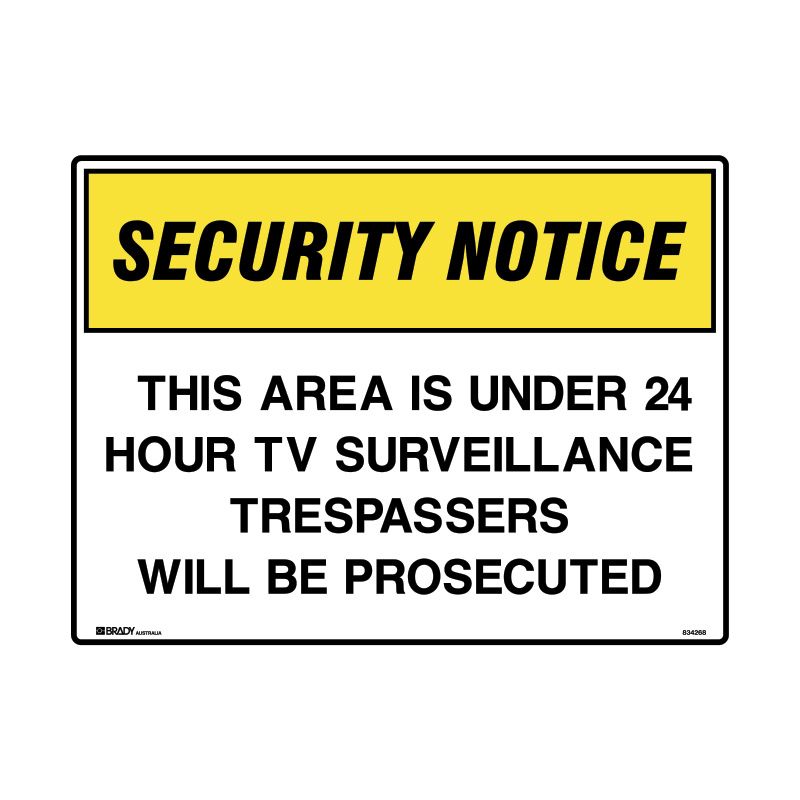 Sign (Security) This Area Is Under 24 Hour TV Surveillance P 450x300