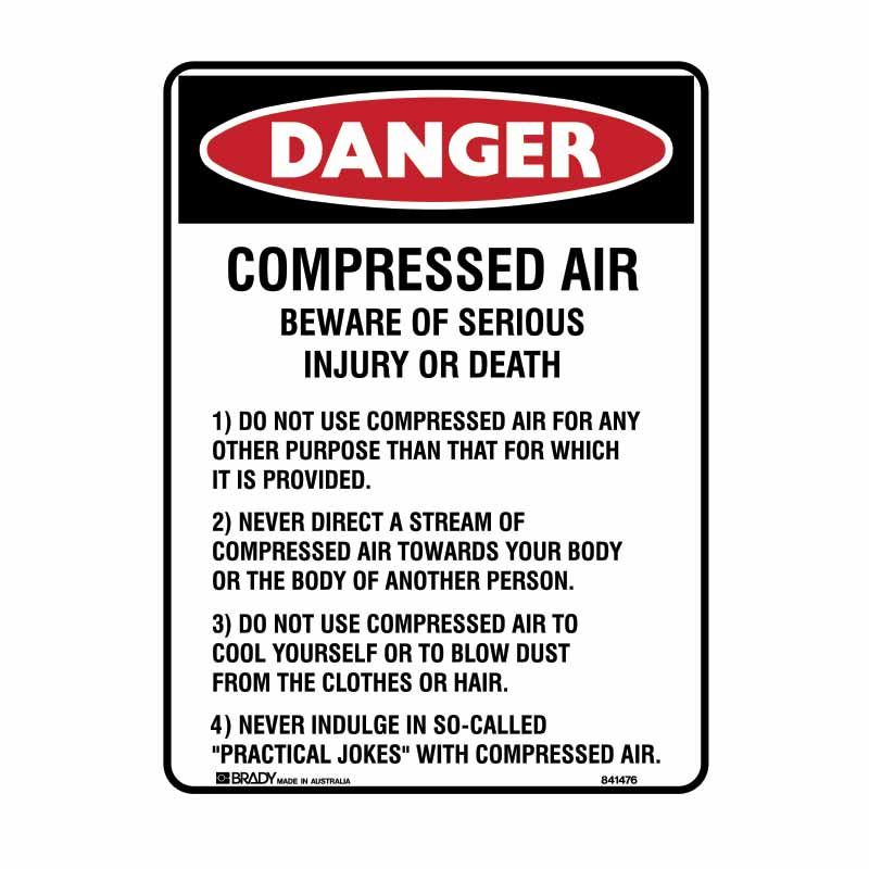 Sign Danger Compress Air Beware of Serious Injury M 300x450