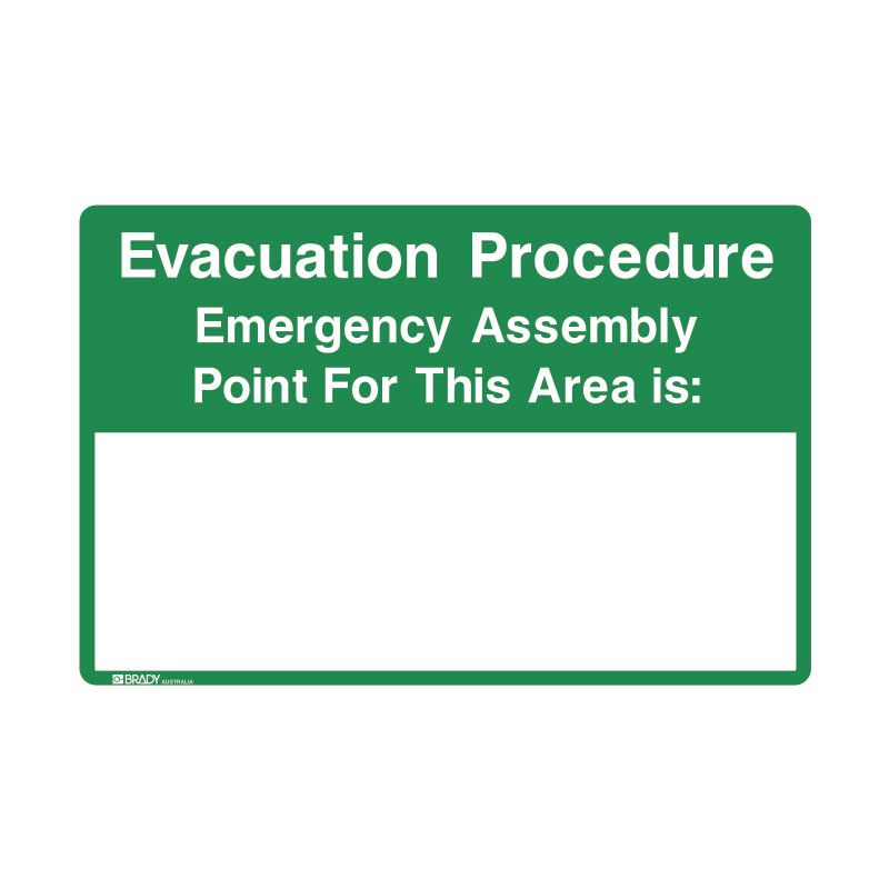 Sign (Emergency) Evacuation Procedure (Write On) P 450x300
