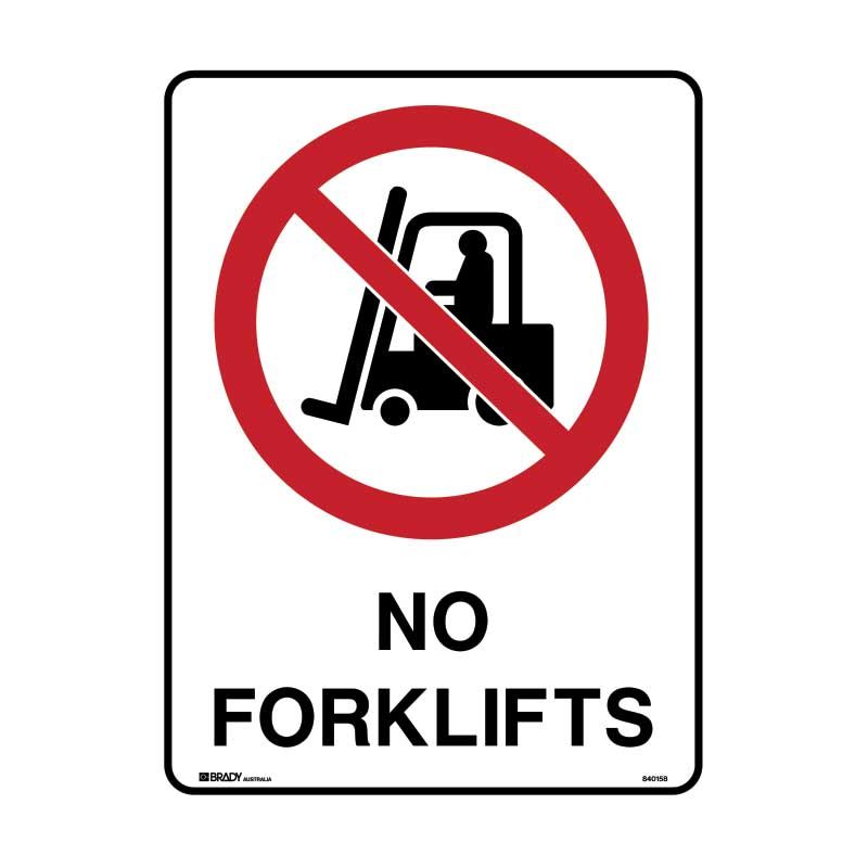 Sign (Prohibition) No Forklifts luMM 180x250