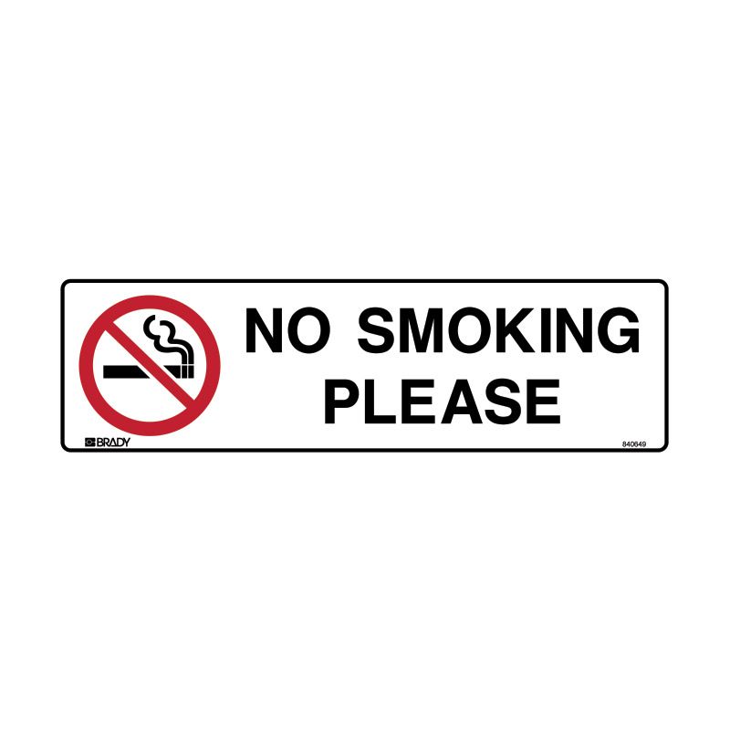 Sign (Prohibition) No Smoking Please P 250x75