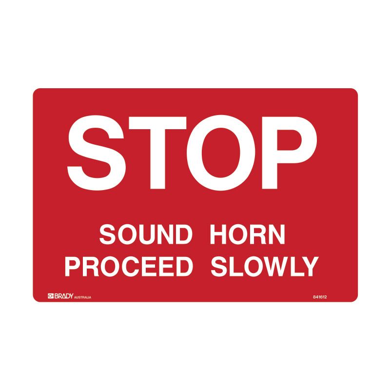 Sign (Traffic) Stop Sound Horn Proceed Slowly P 450x300