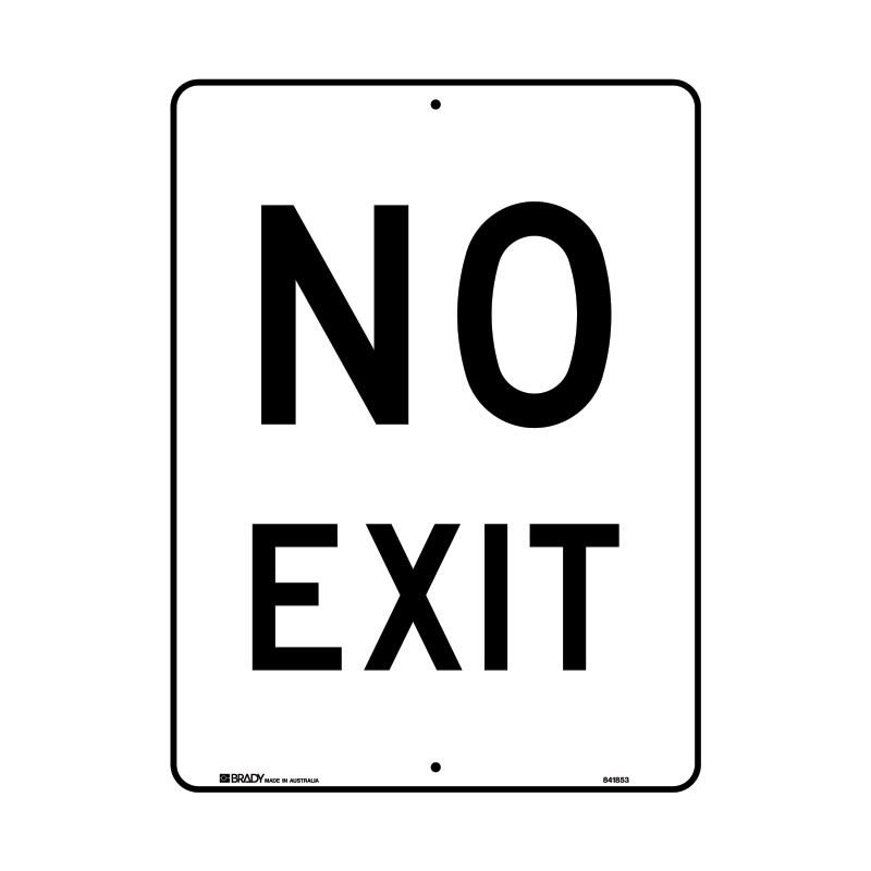 Sign (Traffic) No Exit M 450x600