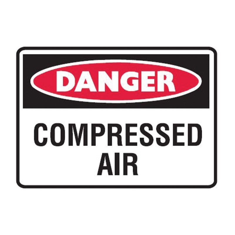 Sign Danger Compressed Air 125x90 5pk