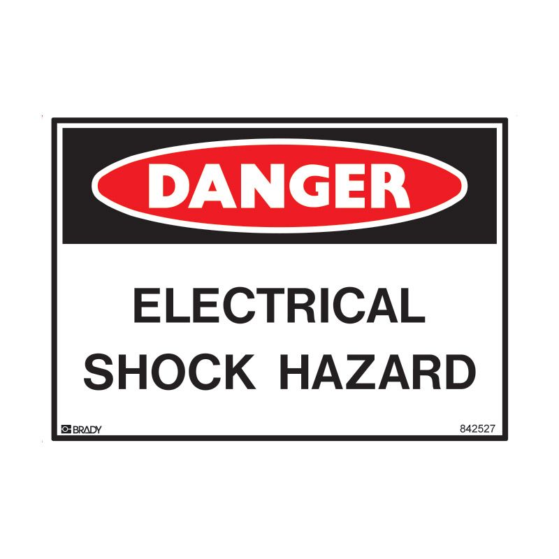 Sign Danger Electrical Shock Hazard ss 125x90 5pk