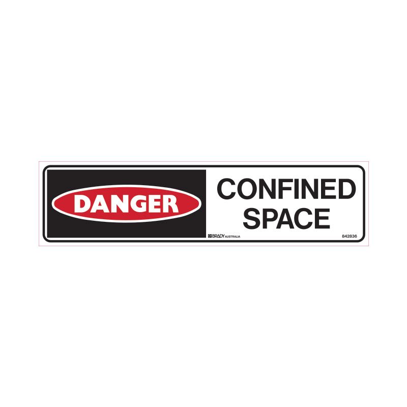 Sign Danger Confined Space ss 350x90