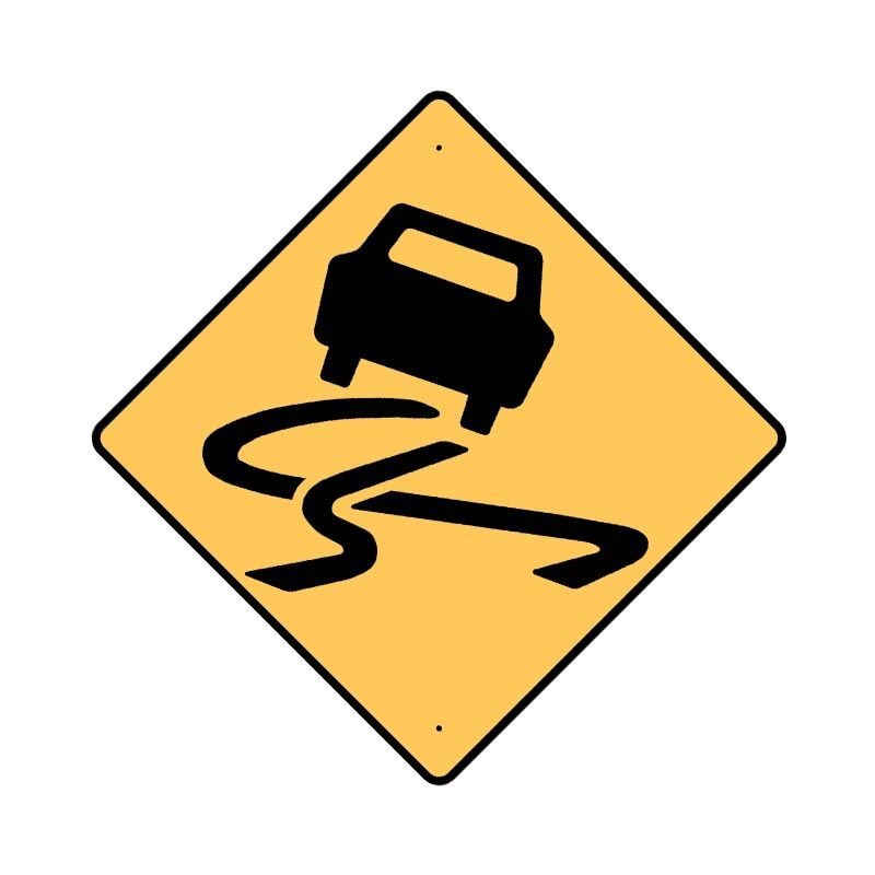 Sign (Traffic) (Slippery Road) (W5-20) REFAC1 600x600