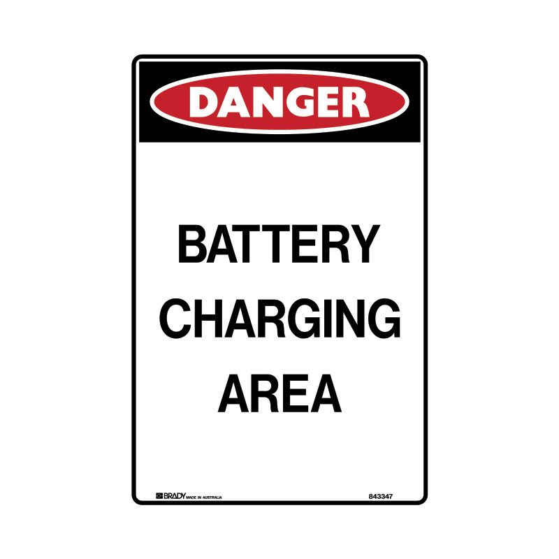 Sign Danger Battery Charging Area M 300x450