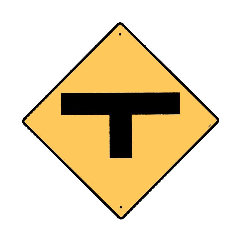 Sign (Traffic) (T-Intersection) (W2-3) REFAC1 600x600