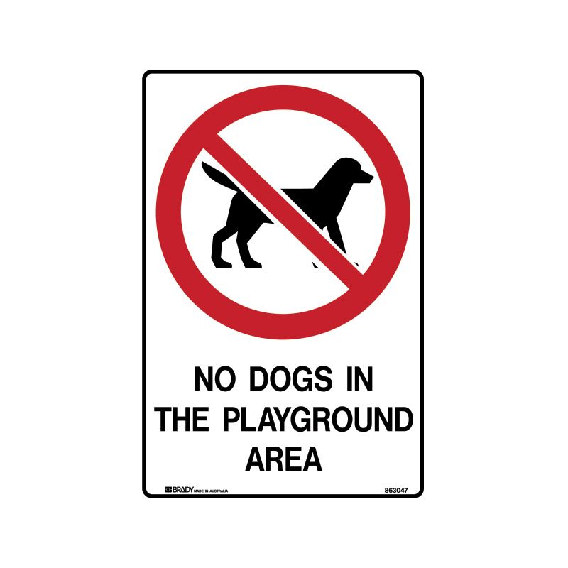 Sign (Prohibition) No Dogs in Playground Area M 225x300