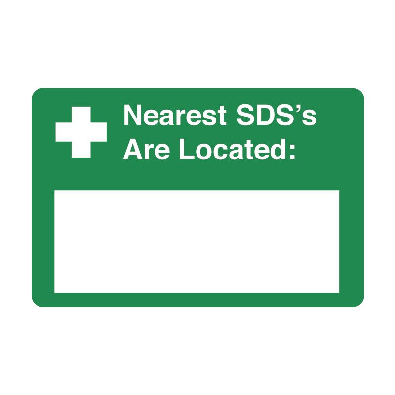 Sign (Emergency) Nearest SDS Are Located M 450x300