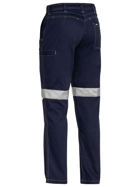 Pants Bisley Womens Taped Cargo Vented Drill 190g Navy 18