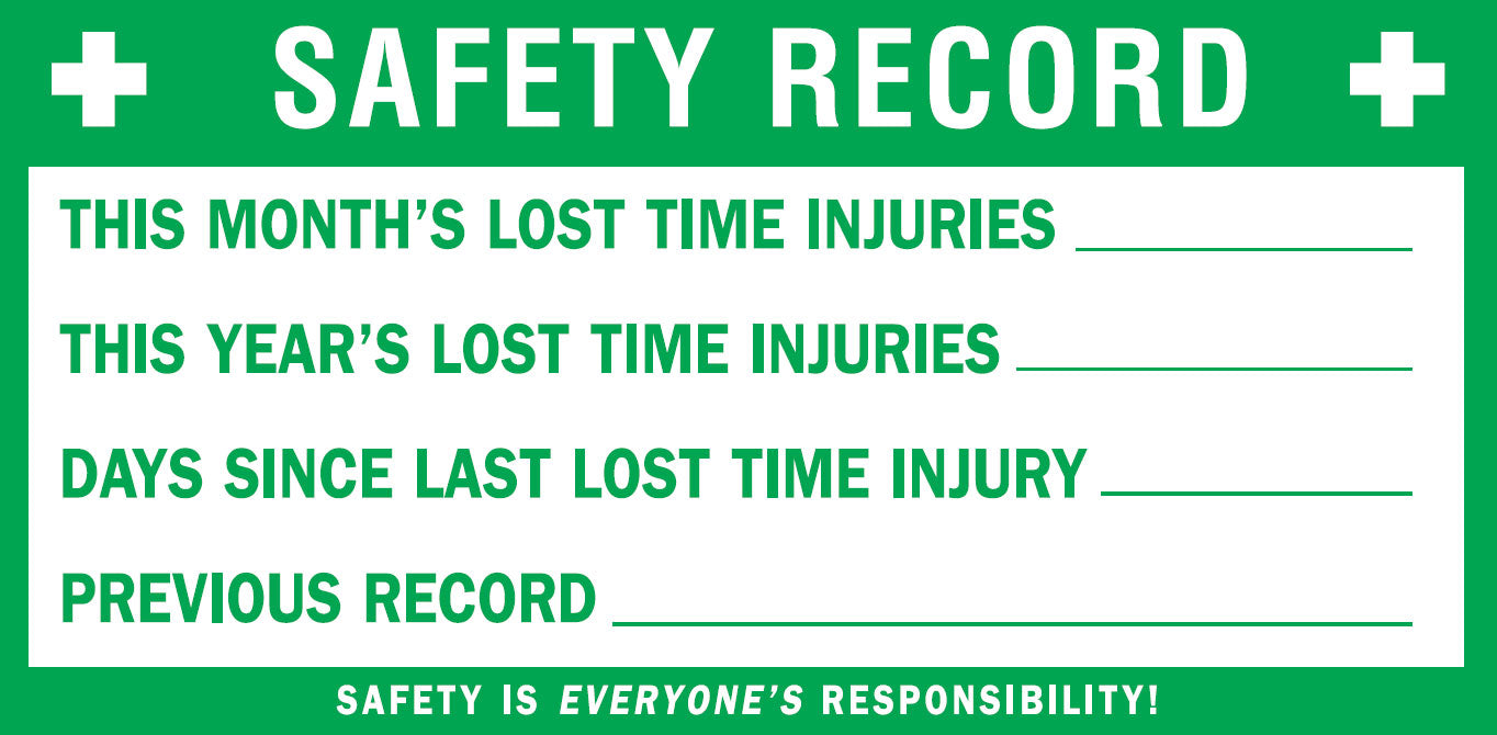 Sign (Emergency) Safety Record (Write On) M 1200x600