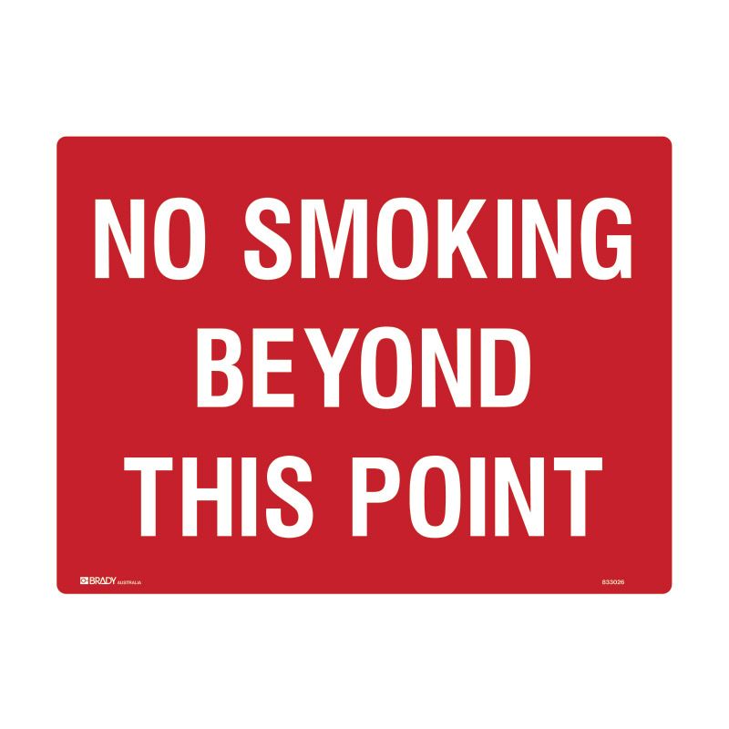 Sign (Prohibition) No Smoking Beyond This Point (Red) M 450x300
