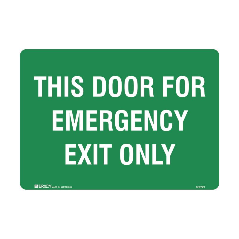Sign (Emergency) This Door For Emergency Exit Only luMM 350x250