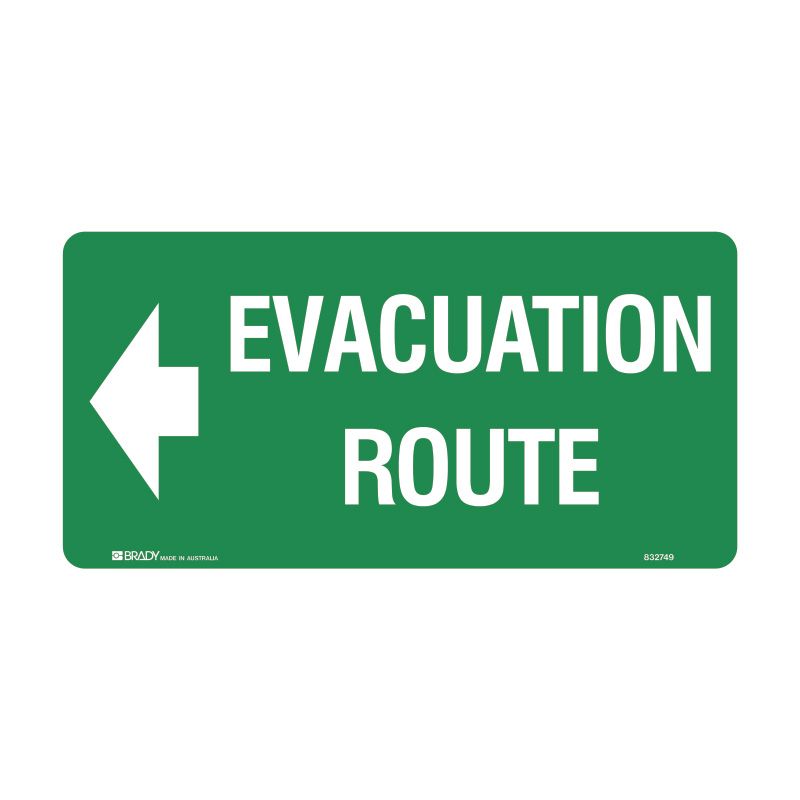 Sign (Emergency) <--- Evacuation Route luMM 350x180