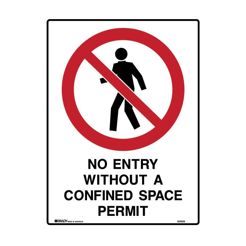 Sign (Prohibition) No Entry Without a Confined Space Permit M 450x600