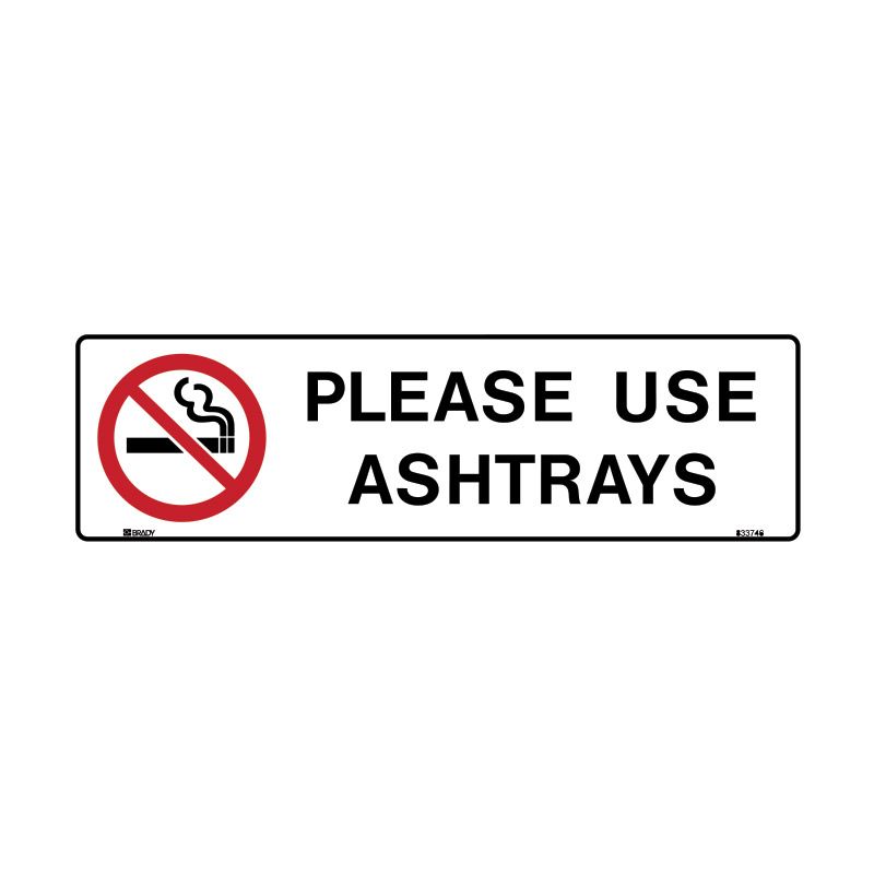Sign (Prohibition) Please Use Ashtrays P 250x75