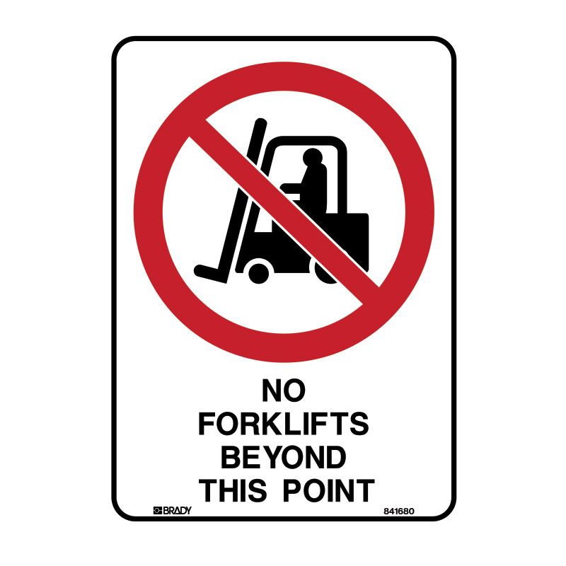 Sign (Prohibition) No Forklifts Beyond This Point M 225x300