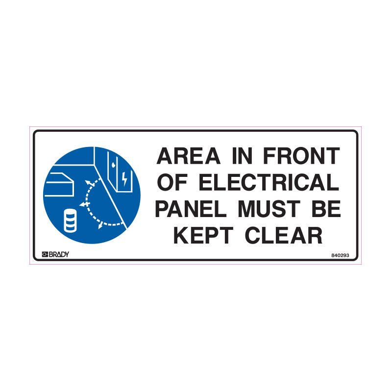 Sign (Mandatory) Area In Front of Electrical Panel M 450x180