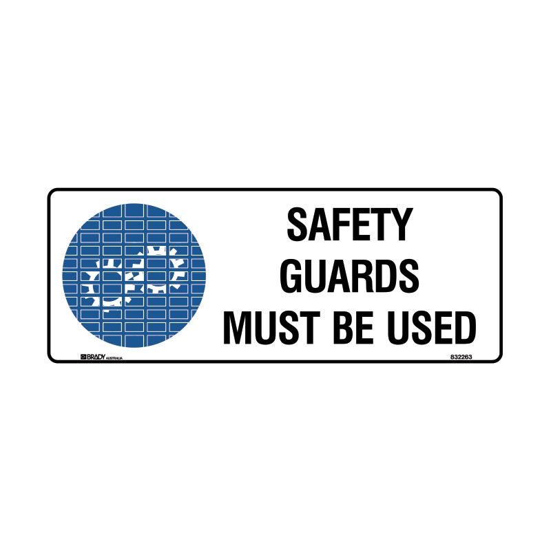 Sign (Mandatory) Safety Guards Must Be Used M 450x180