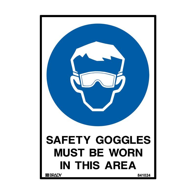 Sign (Mandatory) Safety Goggles Mbw In This Area ss 180x250