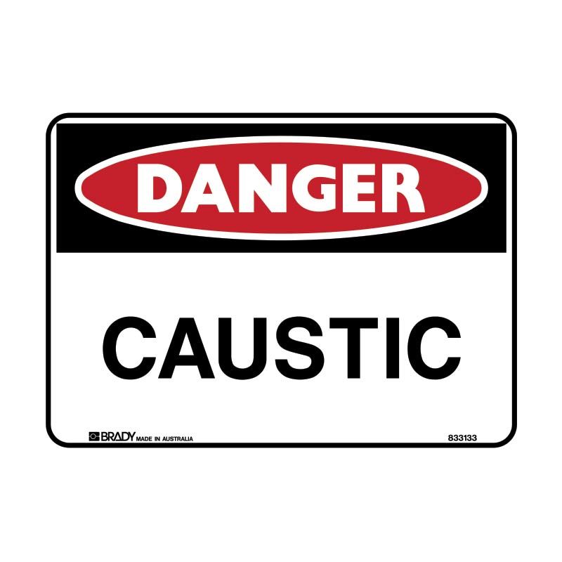Sign Danger Caustic M 450x300