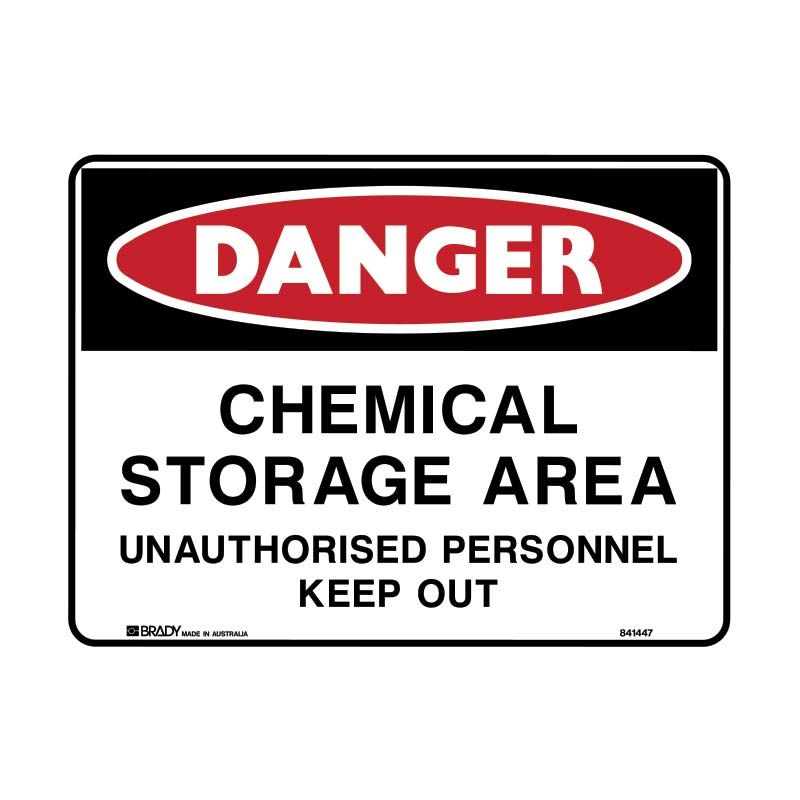 Sign Danger Chemical Storage Area P 450x300