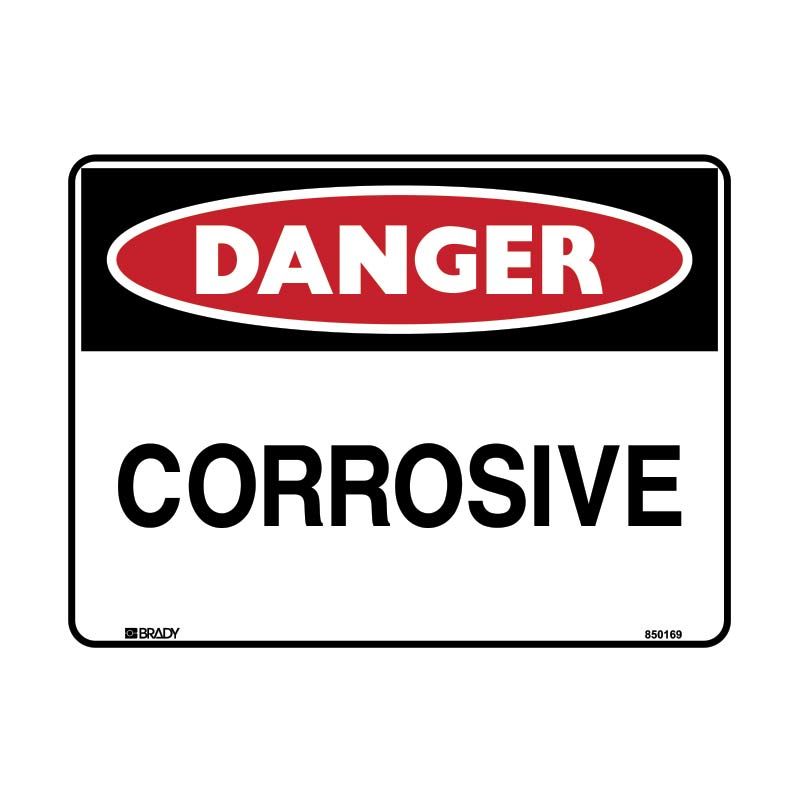 Sign Danger Corrosive M 450x300