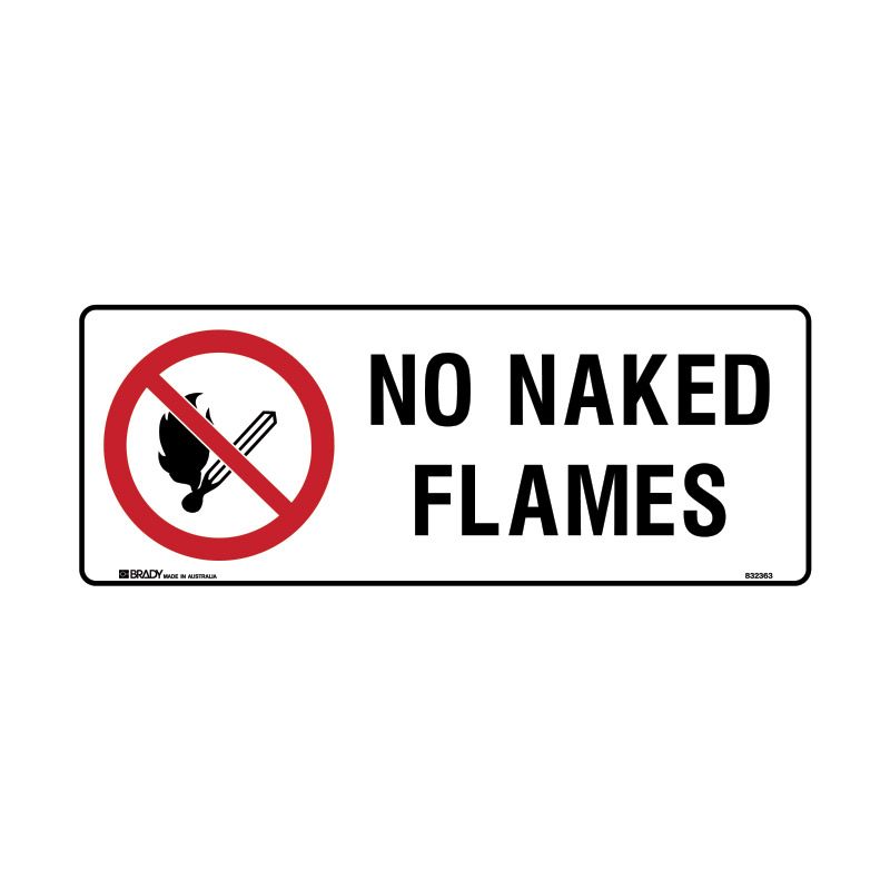 Sign (Prohibition) No Naked Flames P 450x600