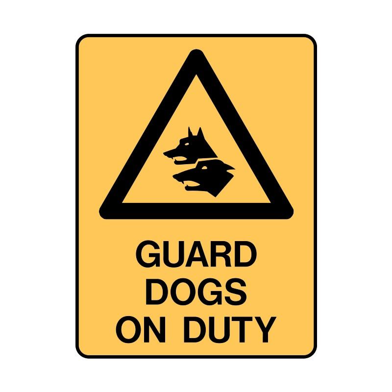 Sign (Warning) Guard Dogs On Duty M 225x300