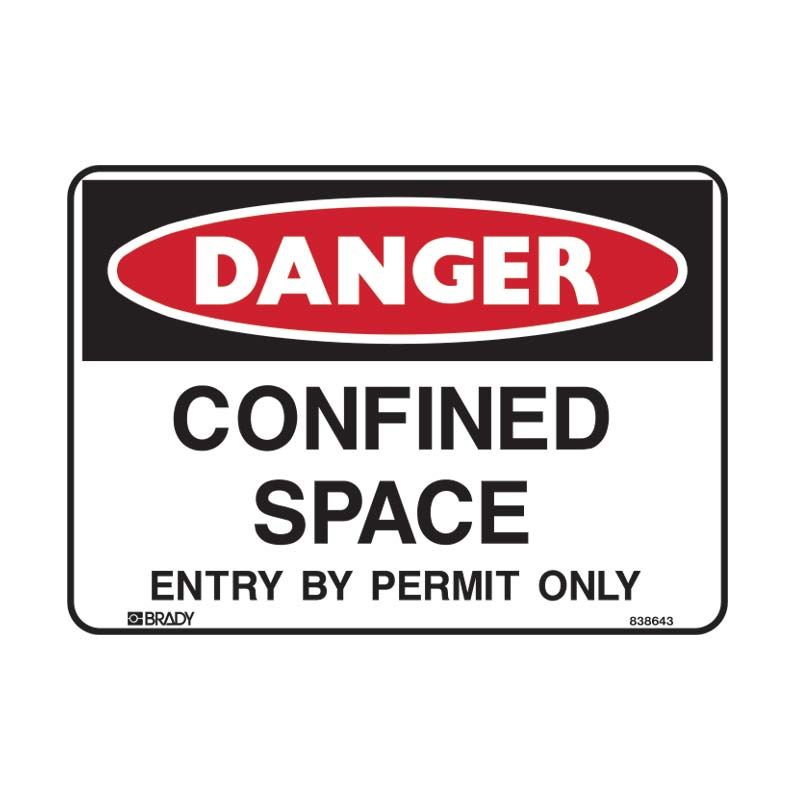 Sign Danger Confined Space Entry by Permit Only M 450x300