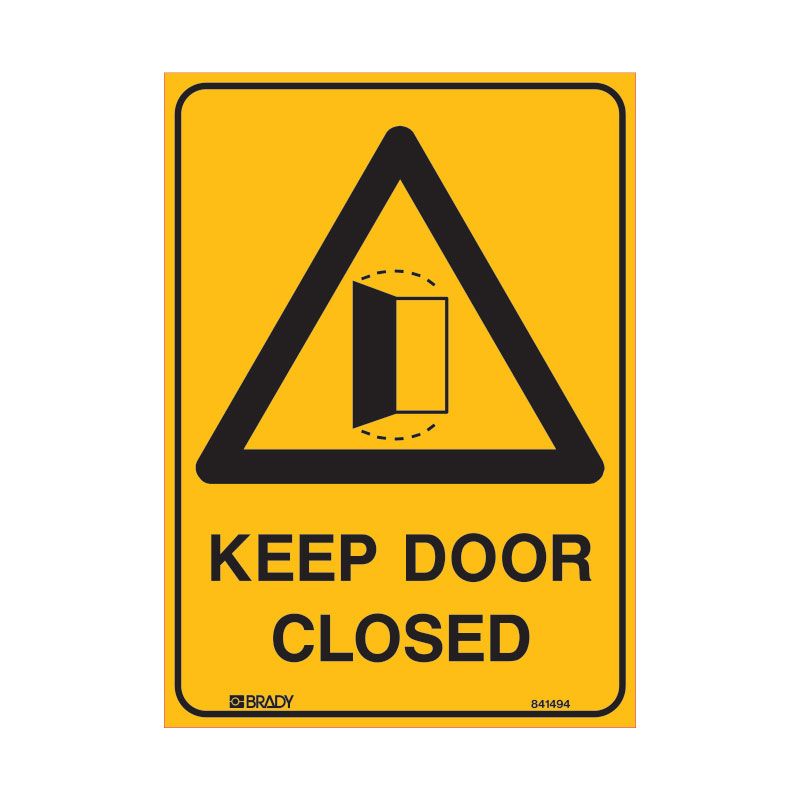 Sign (Warning) Keep Door Closed M 225x300