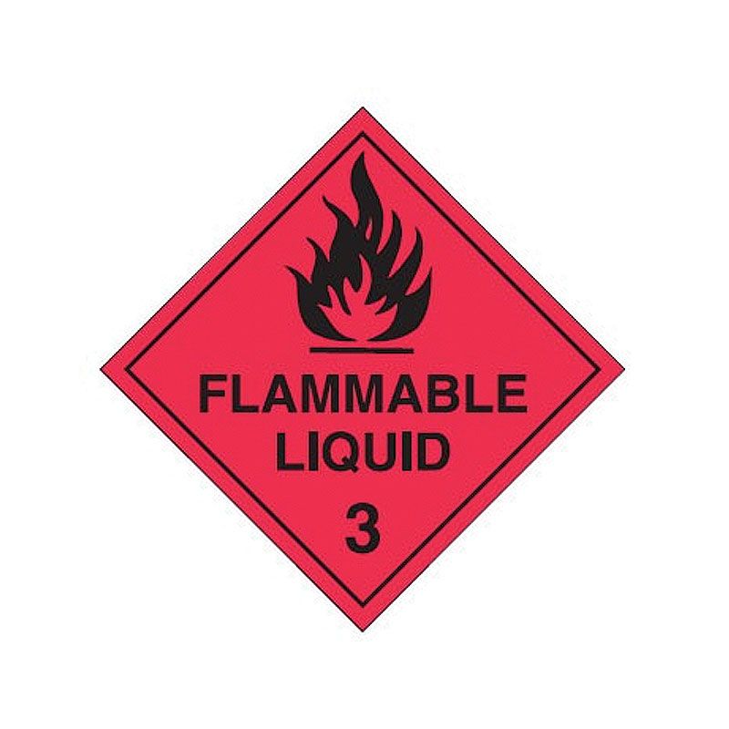 Sign DG Flammable Liquid 3 (Black) ss 250sq