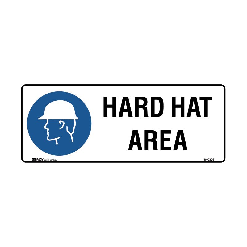 Sign (Mandatory) HARD HAT Area M 450x180
