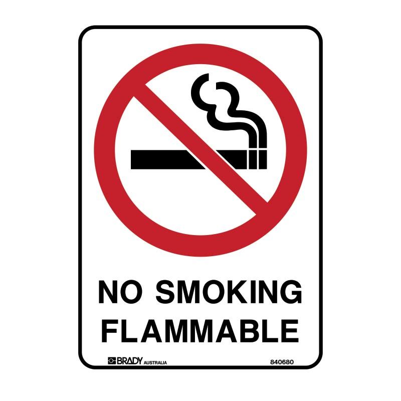 Sign (Prohibition) No Smoking Flammable M 225x300