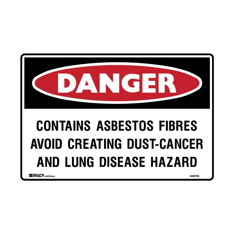 Sign Danger Contains Asbestos Fibres Fl 600x450