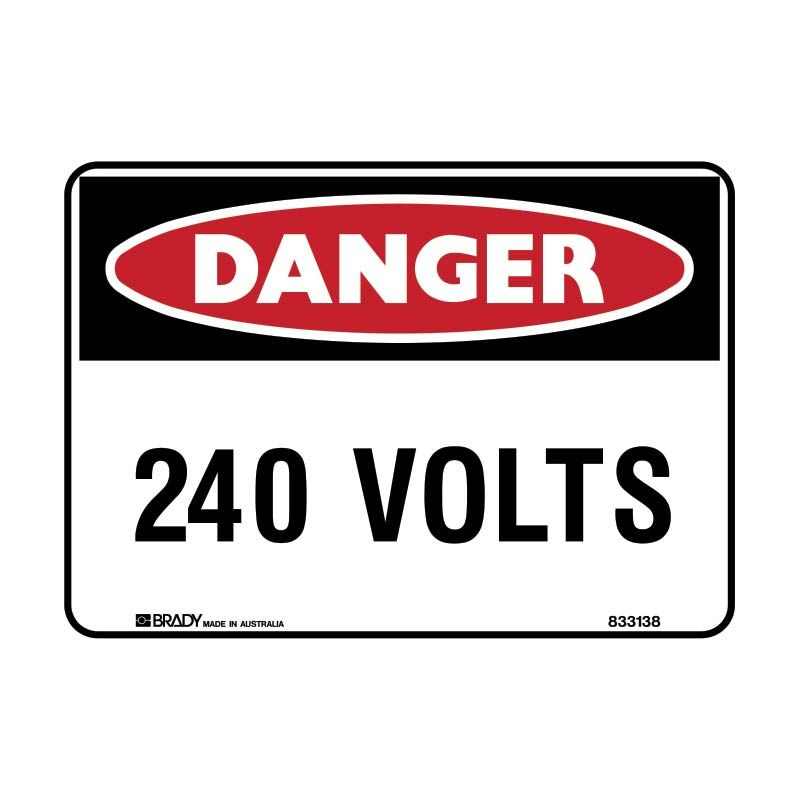 Sign Danger 240 Volts C1 refm 600x450